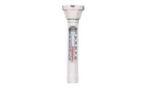 *2-in-1 style thermometer is ideal for spas and swimming pools: *Snap-on cap easily converts it to a floating thermometer. Remove cap and it submerges. *Spa users, yellow caution area indicates temperatures in excess of 104° F / 40° C.