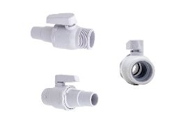 A/G 2 way ball valve 1 1/2" thread x hose adapter